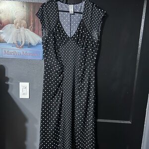 Elegant Black Polka Dot Dress